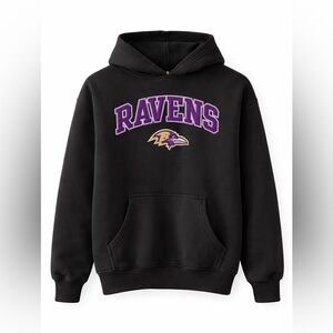 Team Apparel Black Ravens Kids Hoodie